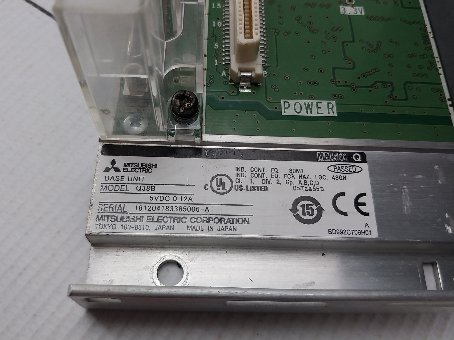 Mitsubishi Q38b Melsec-q Plc System Q00cpu Qx41 Qy41p Qd62e Base Unit 5vdc 0.07a