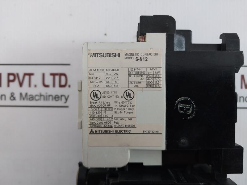 Mitsubishi S-n12 Magnetic Contactor Th-n12 Thermal Overload Relay 690V