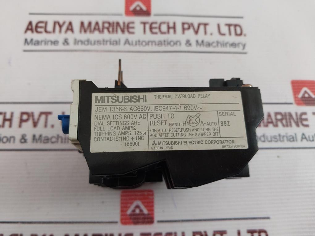 Mitsubishi Th-n20 Thermal Overload Relay 9A 600V