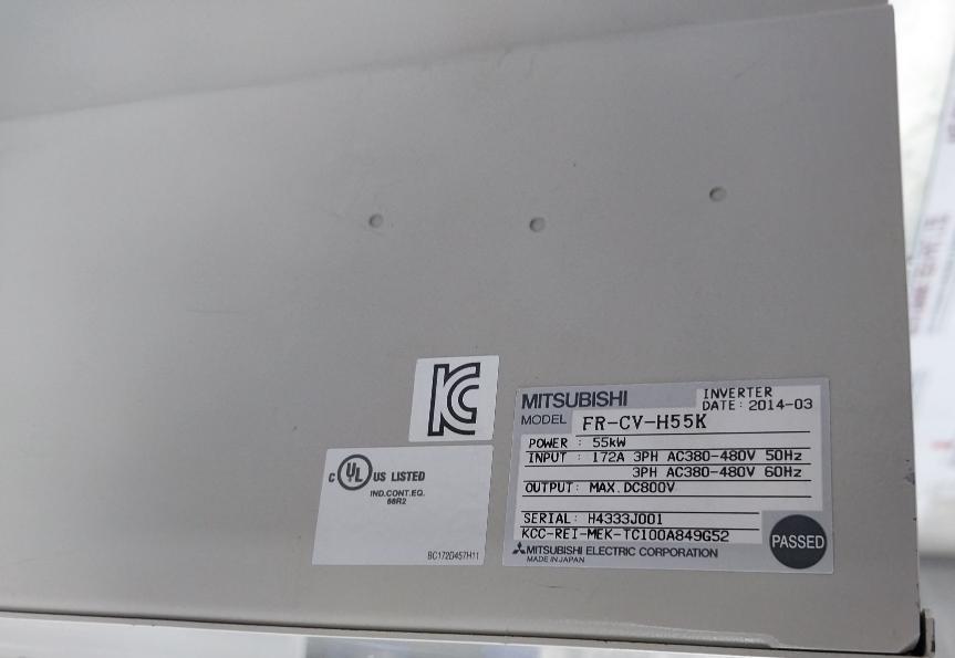 Mitsubishi FR-CV-H55K Transistorized Inverter 172A 3PH AC380-480V 50/60Hz