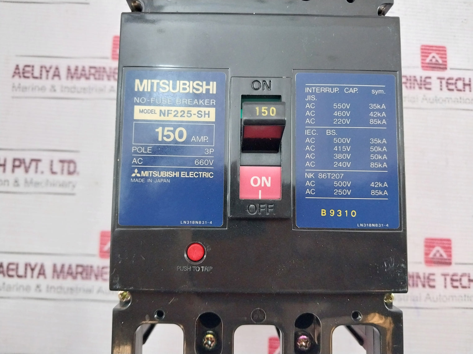Mitsubishi 3 Pole No-Fuse Breaker NF225-SH 150Amp