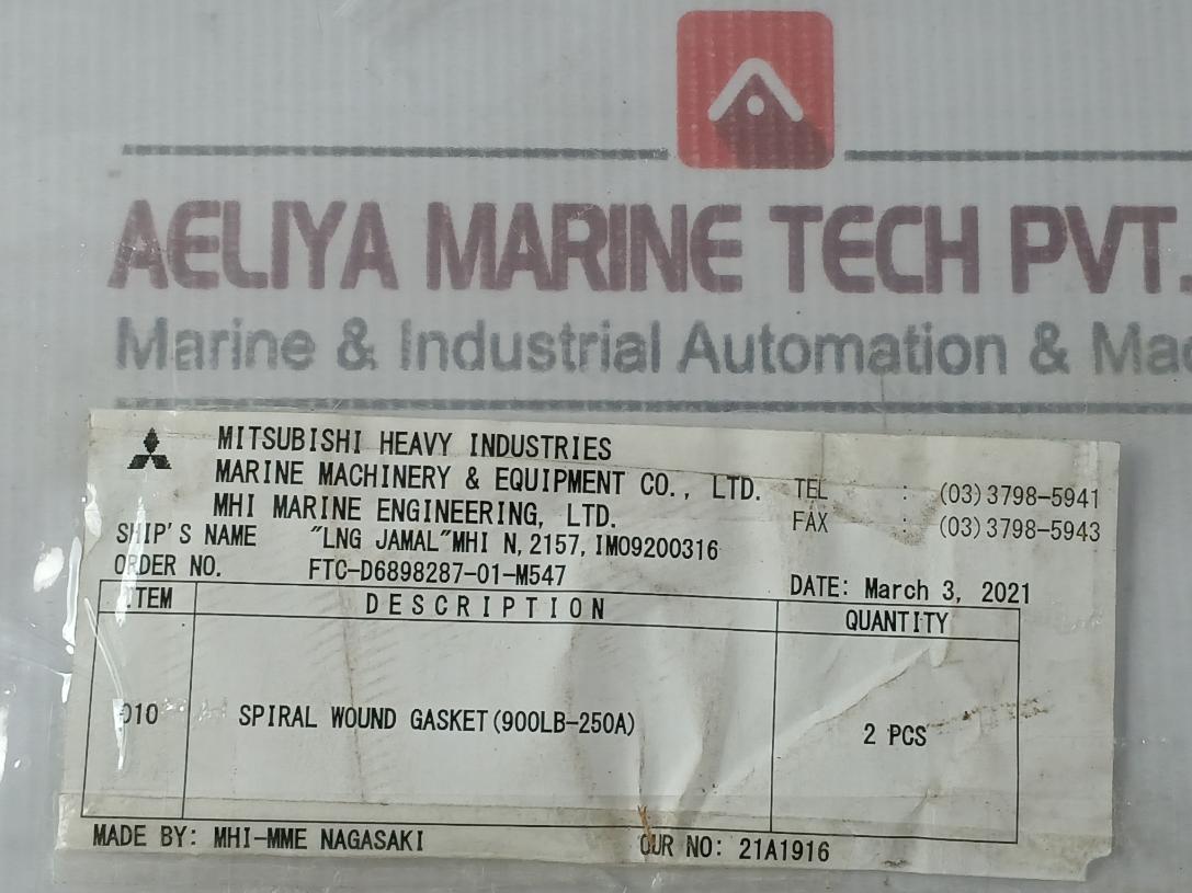 Mitsubishi 900Lb-250A Spiral Wound Gasket Ms 40-2