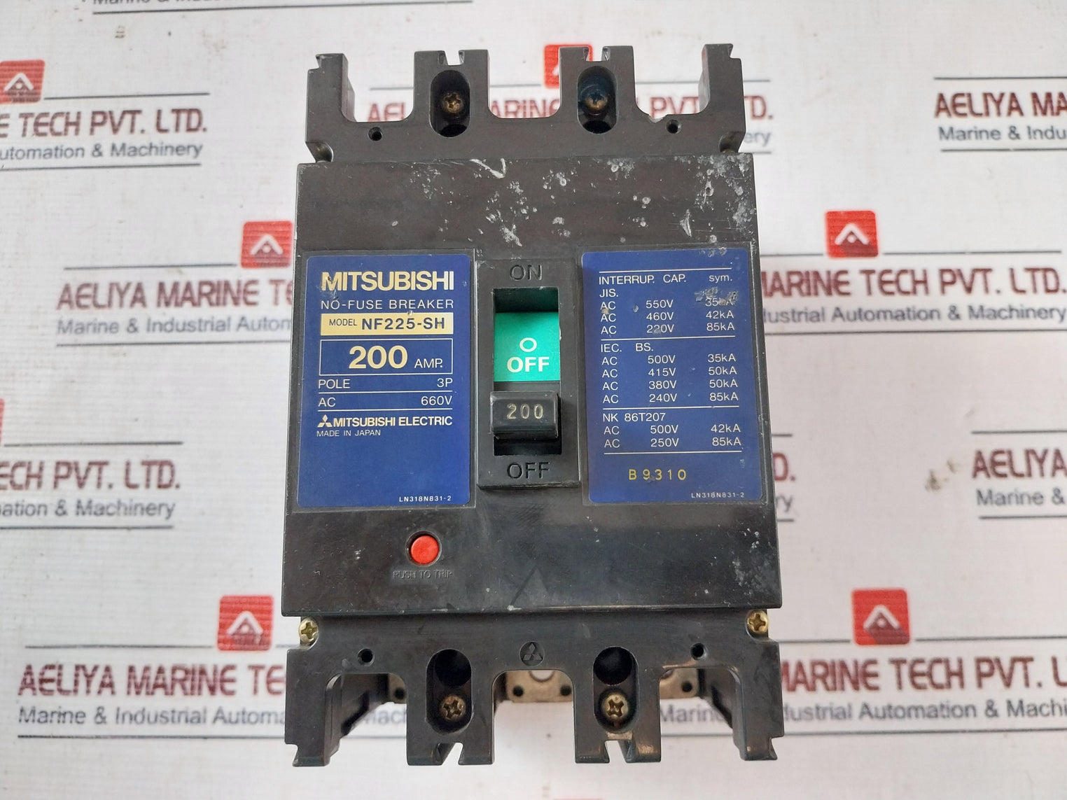 Mitsubishi Electric NF225-SH 3 Pole No-fuse Breaker 200 Amp AC660V