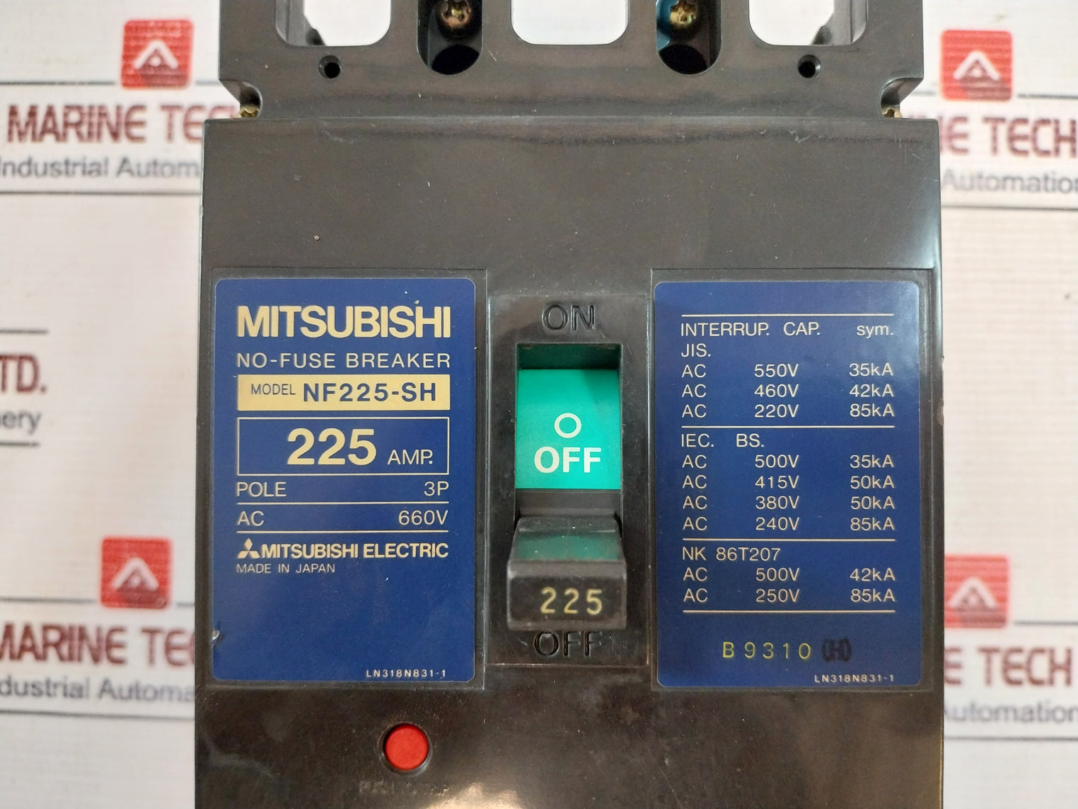 Mitsubishi Electric NF225-SH No-Fuse Circuit Breaker 225Amp 660V 3-Pole
