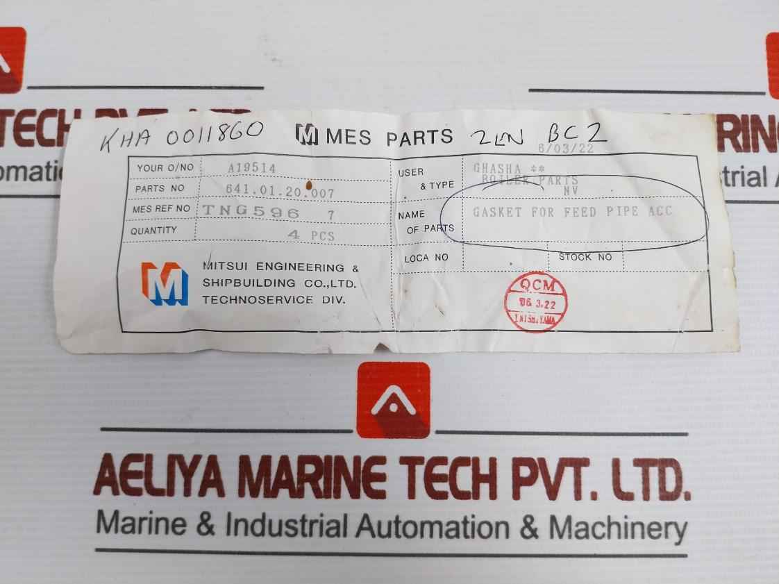 Mitsui 641.01.20.007 Gasket For Feed Pipe Kit