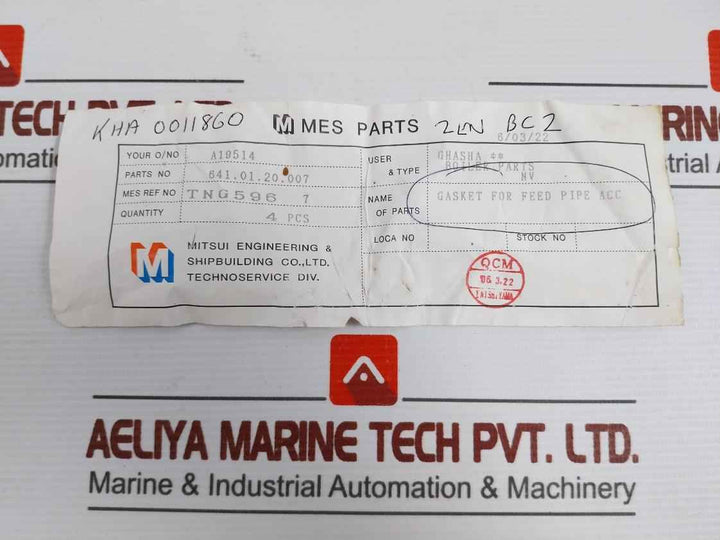 Mitsui 641.01.20.007 Gasket For Feed Pipe Kit