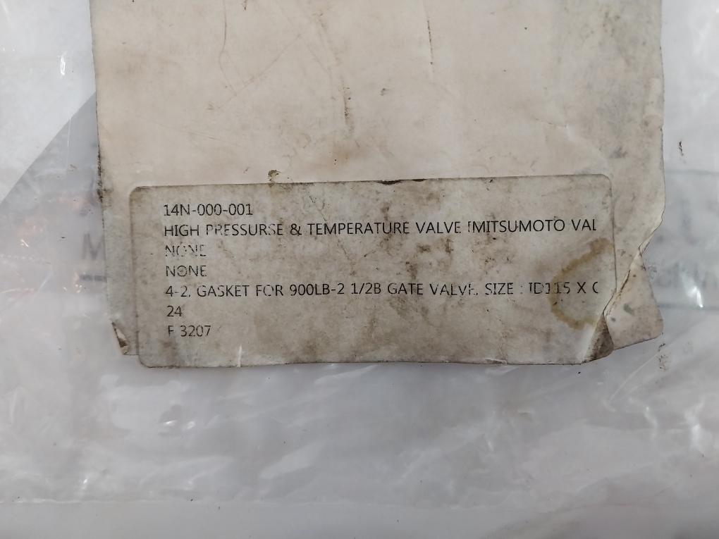 Mitsumoto Gasket For 900Lb-2 1/2B Gate Valve Ftc-d7439847-01-m473, 14N-000-001