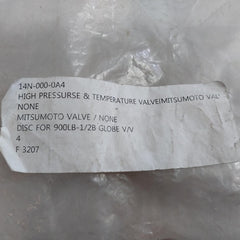 Mitsumoto Valve 900Lb-1/2B Disc For Globe Valve With Temp Valve 14N-000-0A4