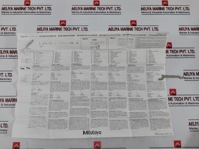 Mitutoyo 103-137 M110-25 Outside Micrometer 0-25Mm 0.01Mm