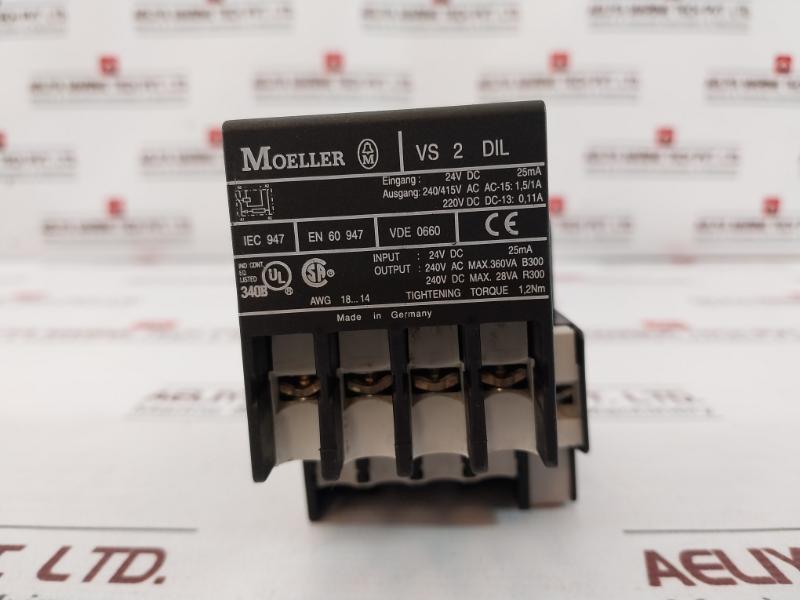 Moeller Dil 00 M Contactor 20A 8000V 3Ph 600V Ac Max Cu 75C Wire 16A 1A