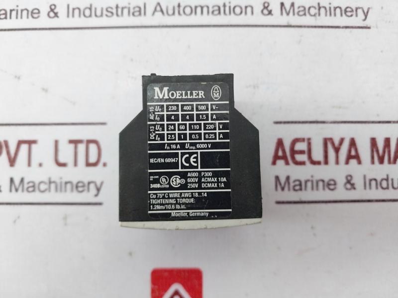 Moeller Dil A-xhi40 Auxiliary Contact Module 600V Acmax 10A 250V Dcmax 1A