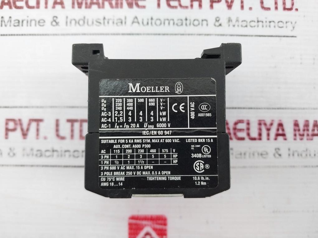 Moeller Dil Em-10 Contactor 6000V Iec/En 60 947 A600 P300 230V 50/60Hz A001985