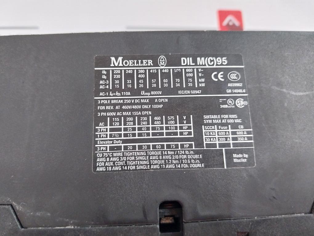Moeller Dil M(C)95 Contactor 190-240V 50-60Hz