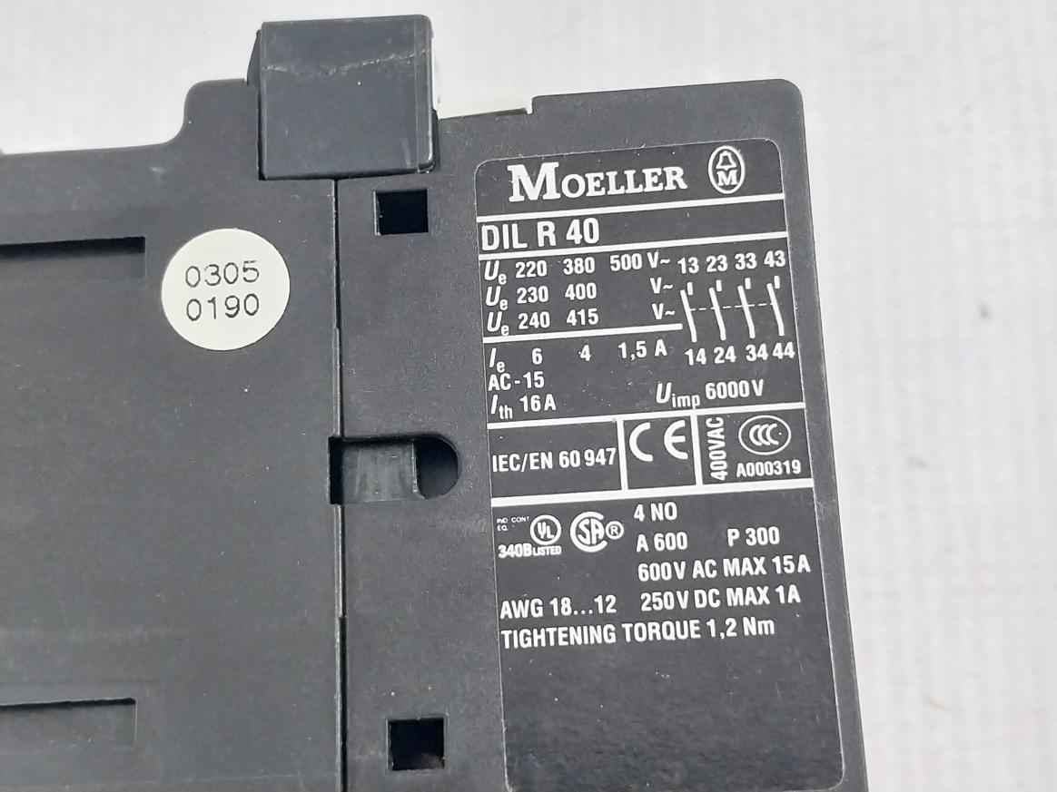 Moeller Dil R 40 Contactor Relay 110v-50/60hz-z-a600 P300