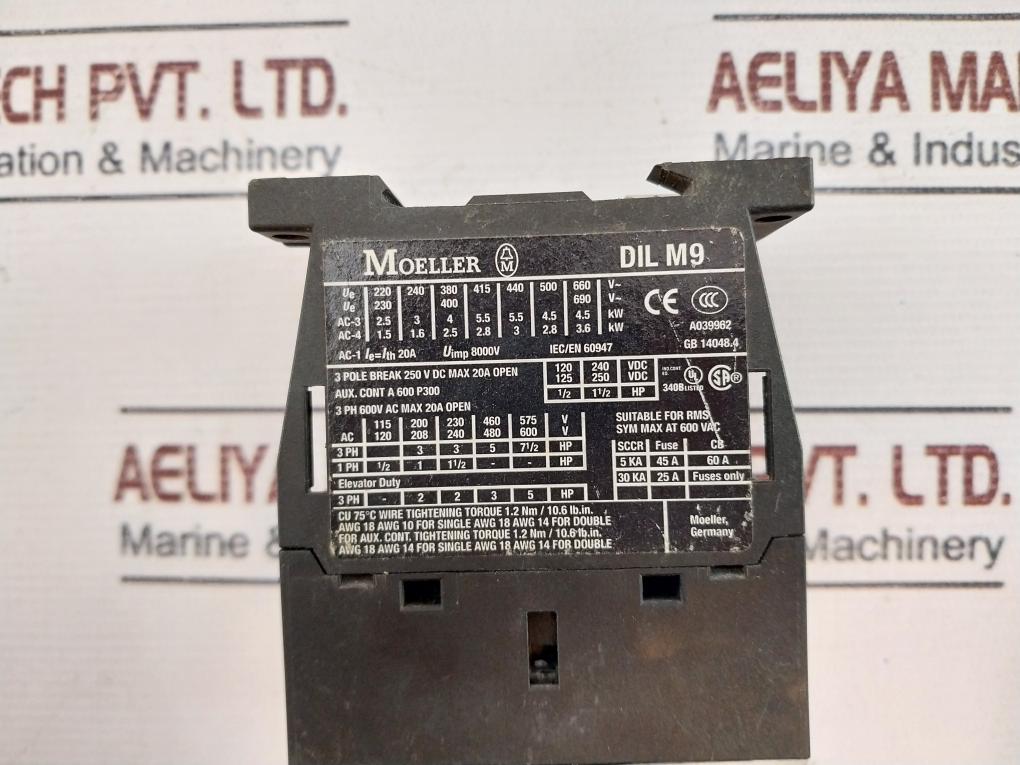 Moeller Dilm9-10 Contactor 24V 50/60Hz