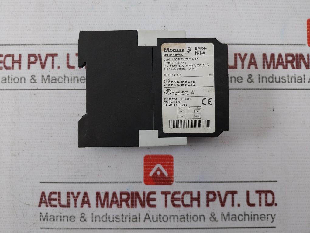 Moeller Emr4-i1-1-a Current Monitoring Relay Ac12 230V 4A Dc12 24V 4A