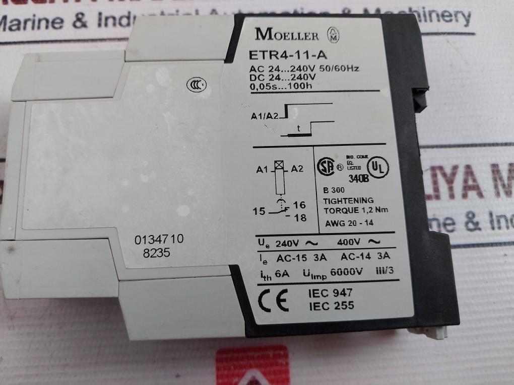 Moeller Etr4-11-a Timer Relay 24…240V 50/60Hz