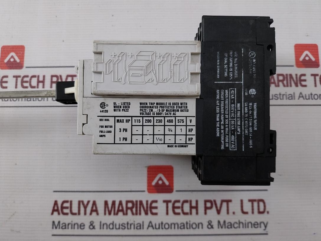 Moeller Pkz 2 Magnetic Motor Protector 0.6-40A 50/60Hz 65Ka-480Vac 690V 14-awg