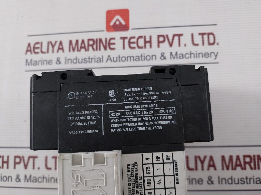 Moeller Pkz 2 Magnetic Motor Protector 0.6-40A 50/60Hz 65Ka-480Vac 690V 14-awg