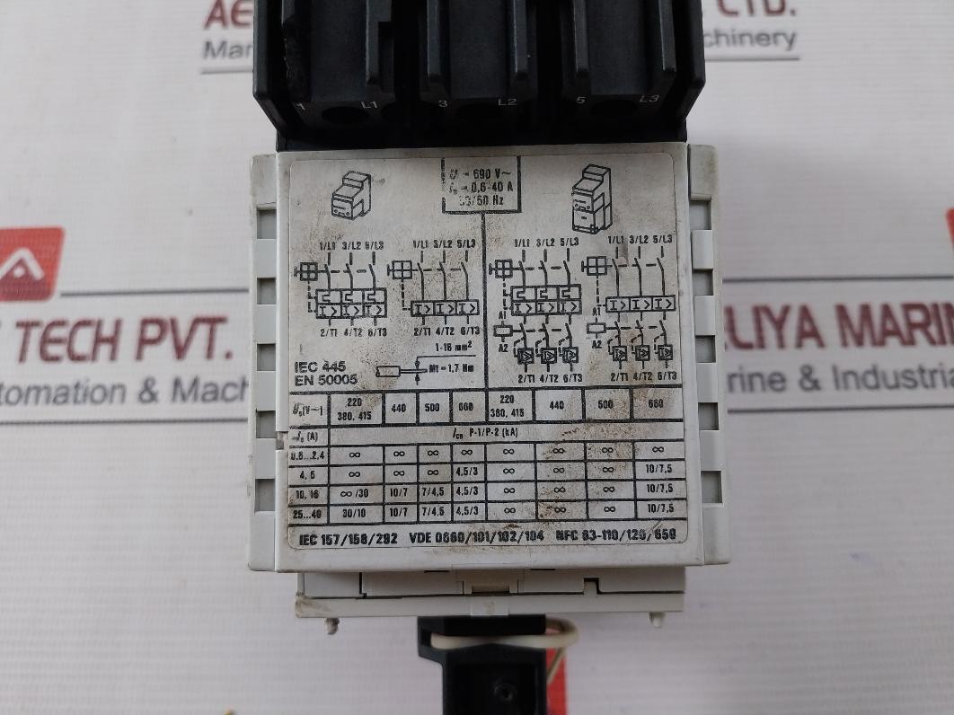 Moeller Pkz 2 Magnetic Motor Protector 50/60Hz 42Ka-600Vac 0.6-40A