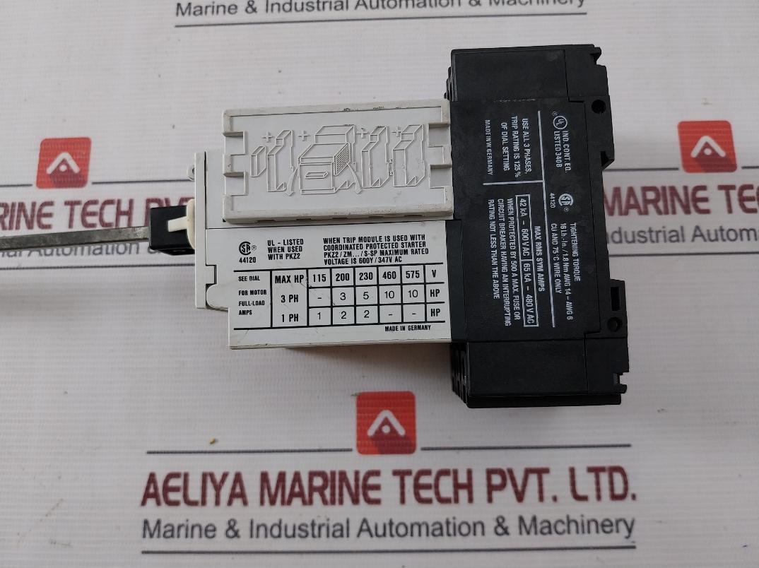 Moeller Pkz 2 Magnetic Motor Protector 50/60Hz 42Ka-600Vac 0.6-40A