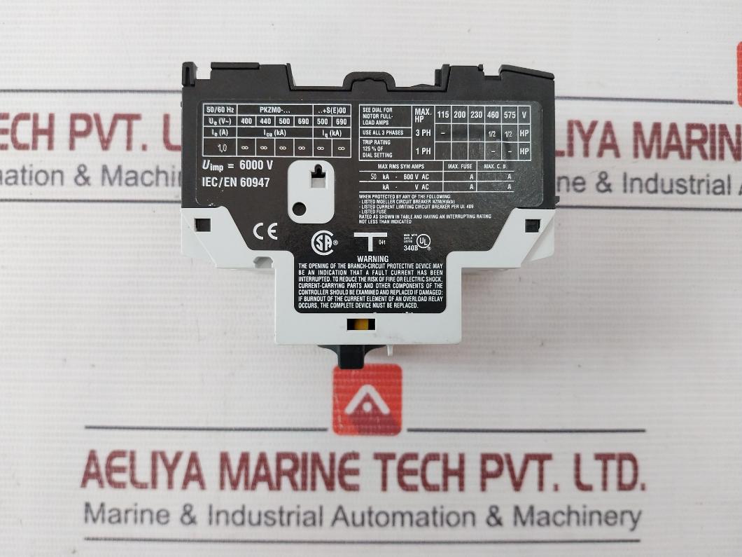 Moeller Pkzm0-1 Thermal Magnetic Circuit Breaker 50/60Hz