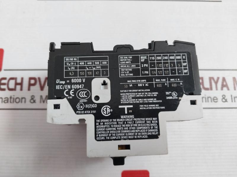 Moeller Pkzm0-6,3 Motor-protective Circuit-breaker 6000V Nhi11-pkz0 Iec 947