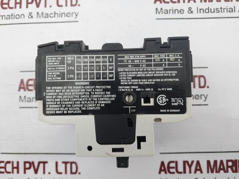 Moeller Pkzm0-6,3 Motor Protective Circuit Breaker, 6000V, 50/60Hz