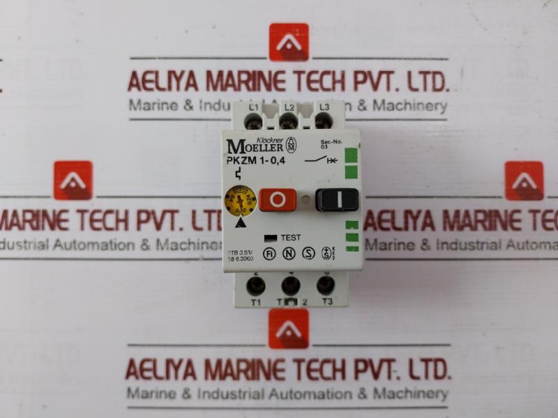 Moeller Pkzm 1-0,4 Thermal Magnetic Circuit Breaker 50/60Hz Uimp=6000V