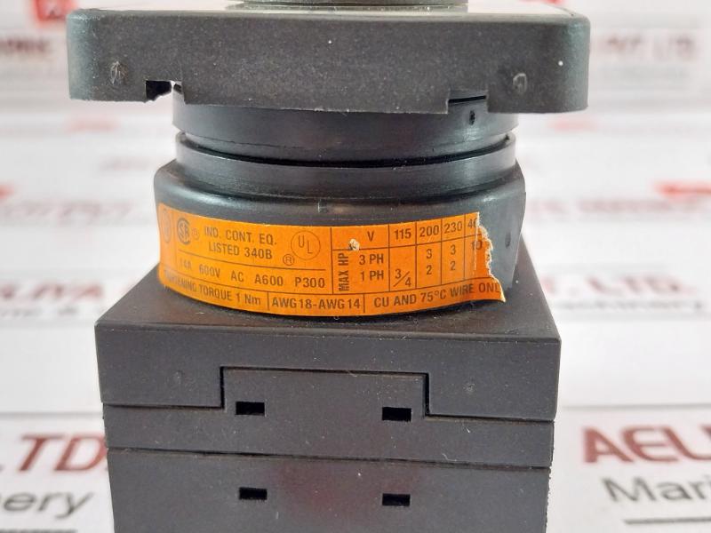 Moeller T0-2-8211 Changeover Switch 380V 16A 14A 600V Ac