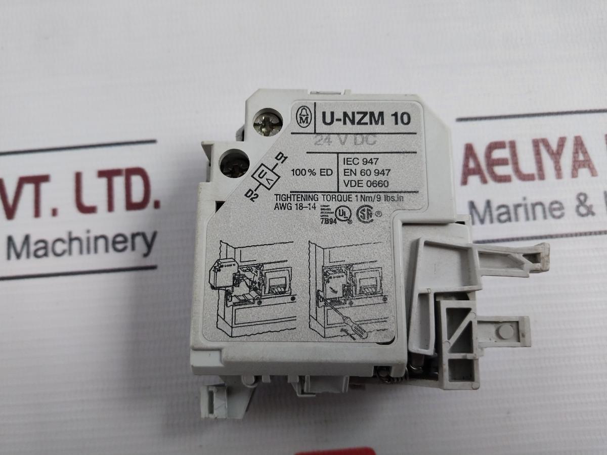 Moeller U-nzm 10 Circuit Breaker Trip Coil Tightening Torque 1Nm/9 Lbs.In 24V Dc