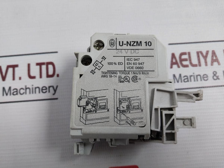 Moeller U-nzm 10 Circuit Breaker Trip Coil Tightening Torque 1Nm/9 Lbs.In 24V Dc