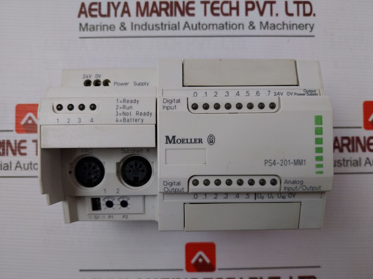 Moeller Ps4-201-mm1 Programmable Logic Controller 24Vdc 0.8A 8Dig 2Ana
