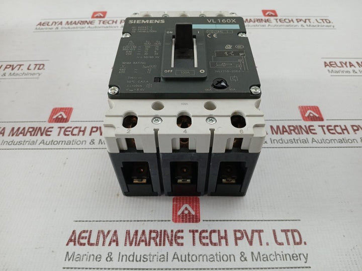 Molded-Circuit-Breaker-By-Siemens-3vl1710-2dd36-0aa0-Vl160x-50-60hz-415-Vac-100a-4