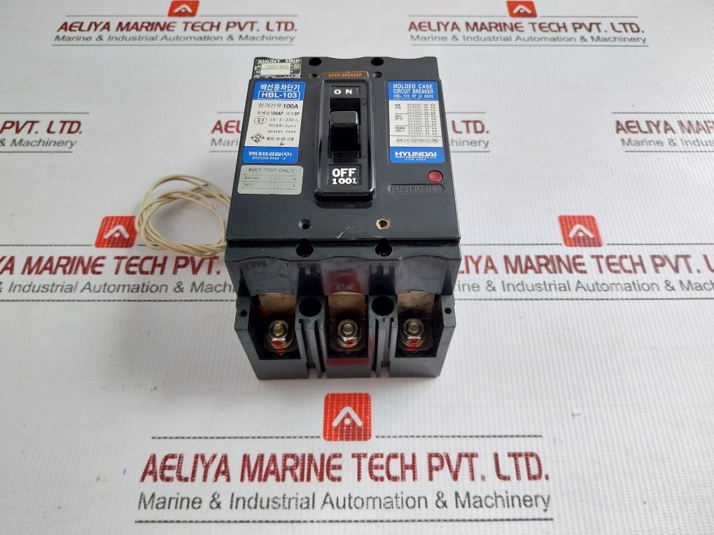 Molded Case Circuit Breaker Hbl-103 Hyundai Ac200-480V 100A