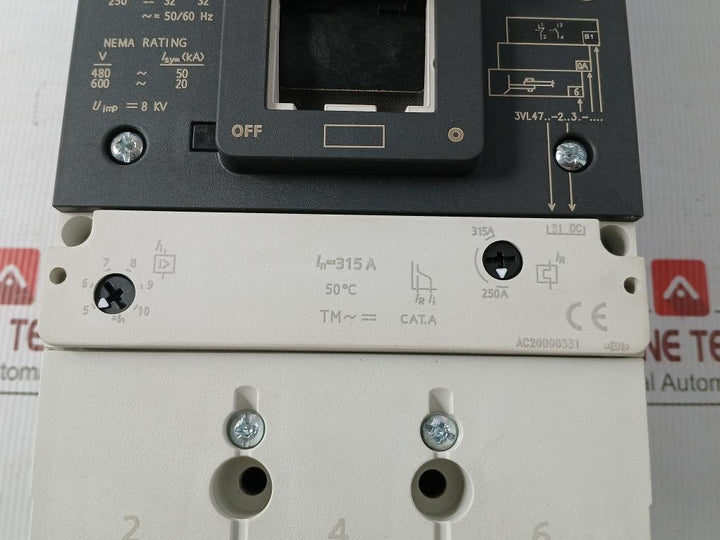 Molded Case Circuit Breaker 3Vl4731-2Dc36-0Ab1 Siemens 415V Ac 50/60Hz