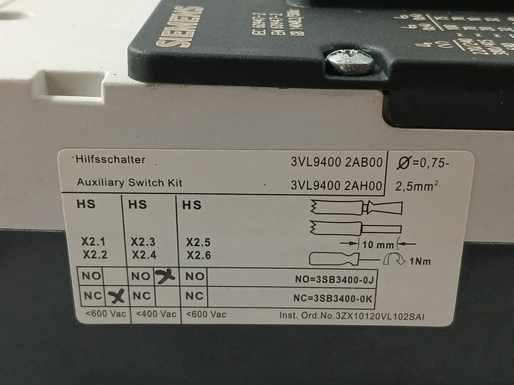Molded Case Circuit Breaker 3Vl4731-2Dc36-0Ab1 Siemens 415V Ac 50/60Hz