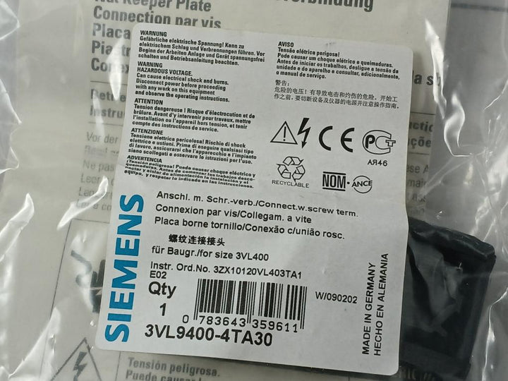 Molded Case Circuit Breaker 3Vl4731-2Dc36-0Ab1 Siemens 415V Ac 50/60Hz