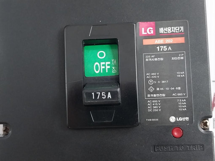 Molded Case Circuit Breaker Abe 202 Lg Industrial Systems Ac 660V