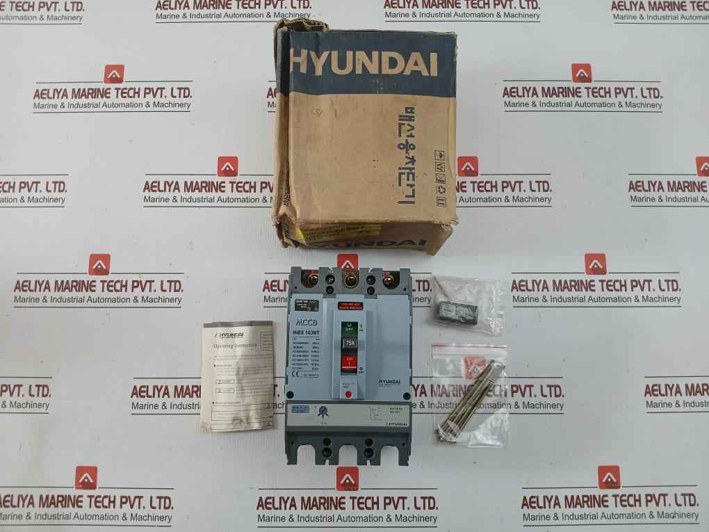 Molded Case Circuit Breaker Ac 750V 50/60Hz Hyundai Hibx 103Nt