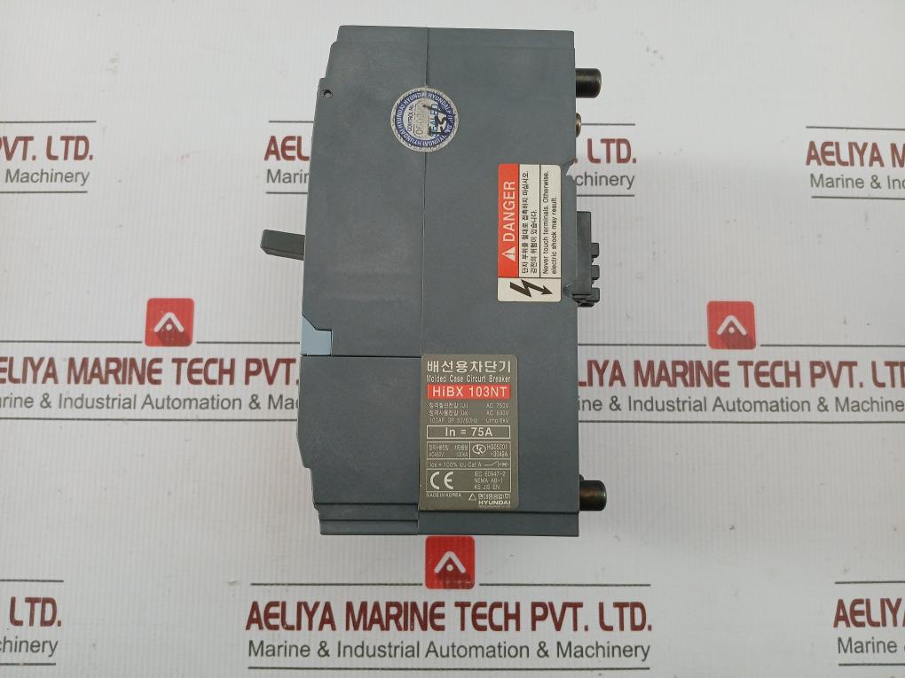 Molded Case Circuit Breaker Ac 750V 50/60Hz Hyundai Hibx 103Nt
