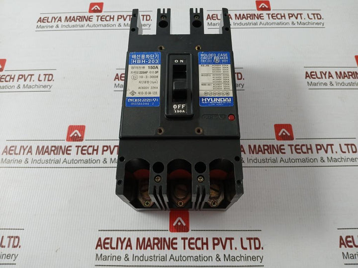 Molded Case Circuit Breaker Hbh-203 Hyundai 150A