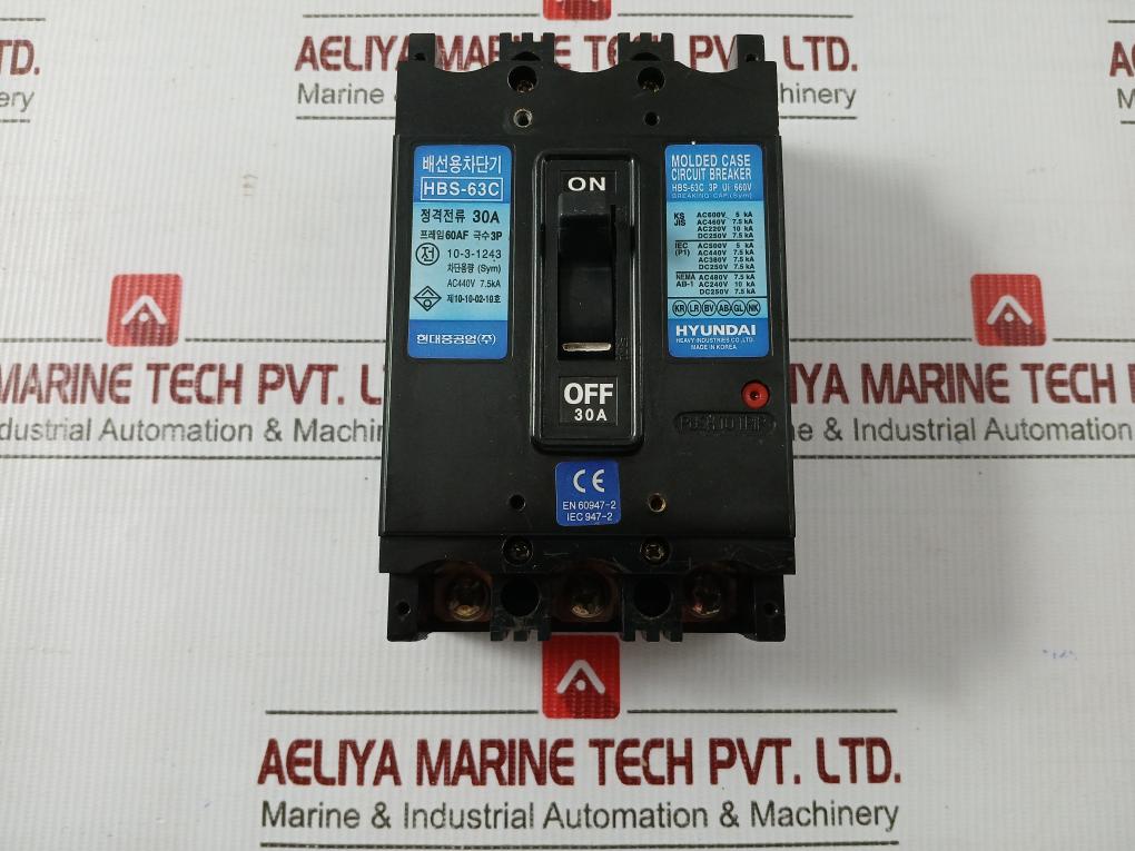 Molded Case Circuit Breaker Hbs-63C Hyundai 660V