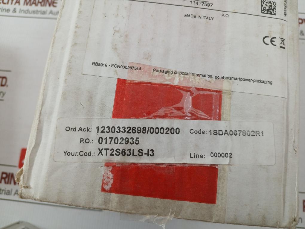 Molded Case Circuit Breakers 1Sda067802R1 Abb 50-60Hz