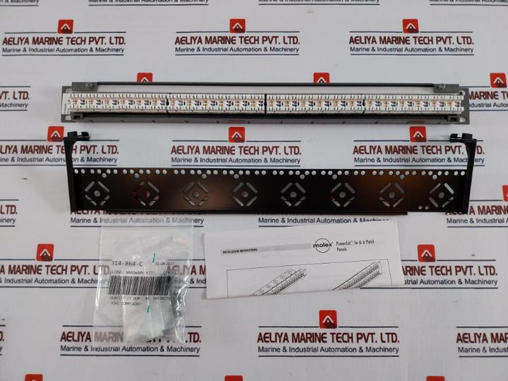 Molex Pid-00141-i 1U 24-port Cat 6 Patch Panel With Cable Management 568A/B