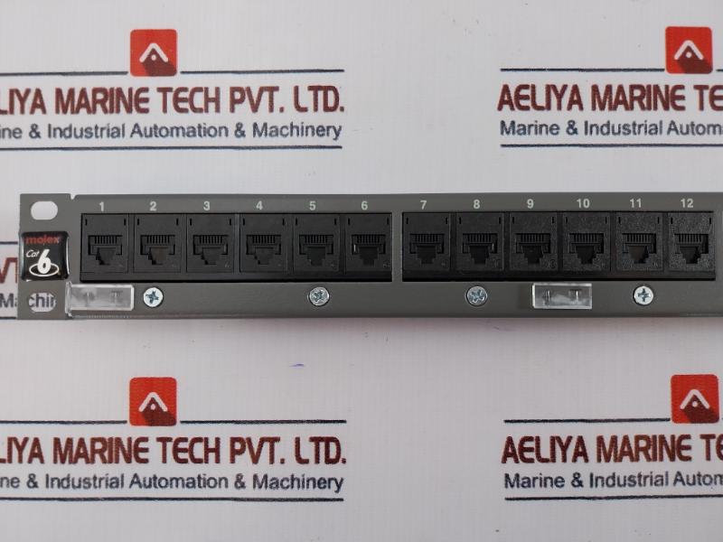 Molex Pid-00141-i 1U 24-port Cat 6 Patch Panel With Cable Management 568A/B