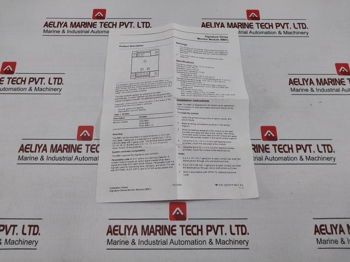 Monitor Alarm Module Siga-mm1 Edwards Systems Technology