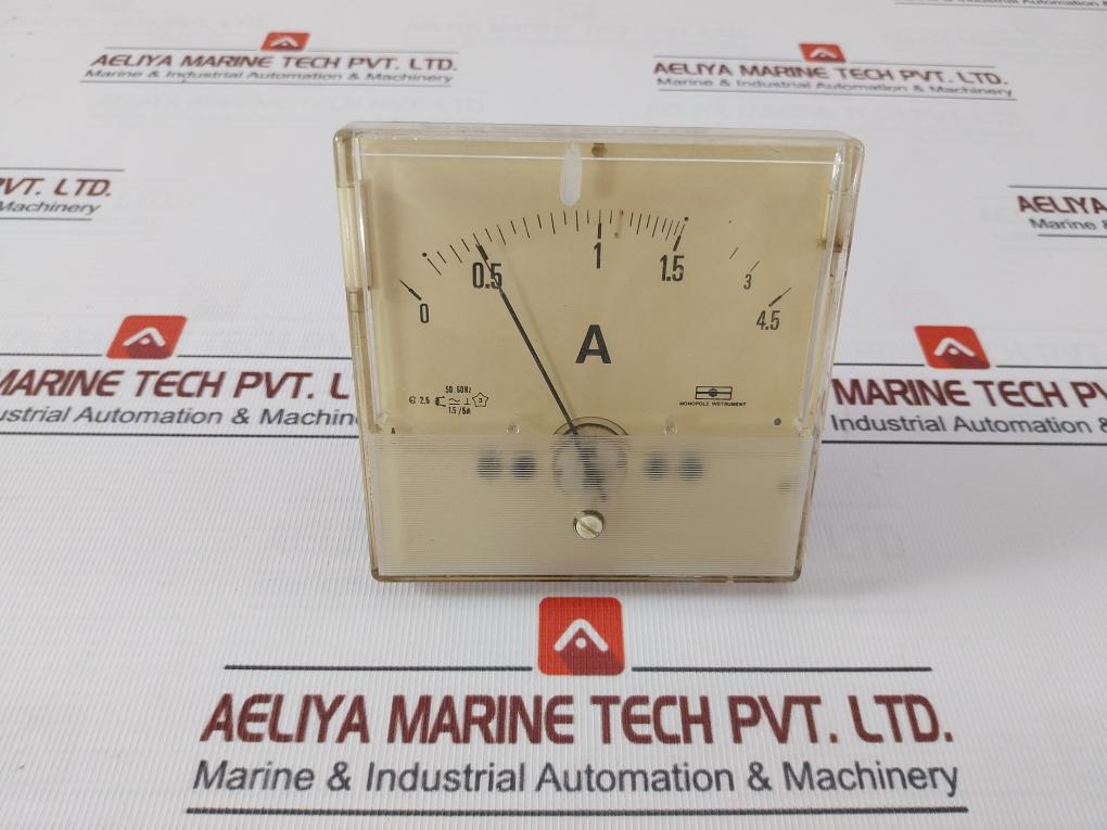Monopole Instrument 0-1.5/4.5A Ammeter 50-60Hz 1.5/5A