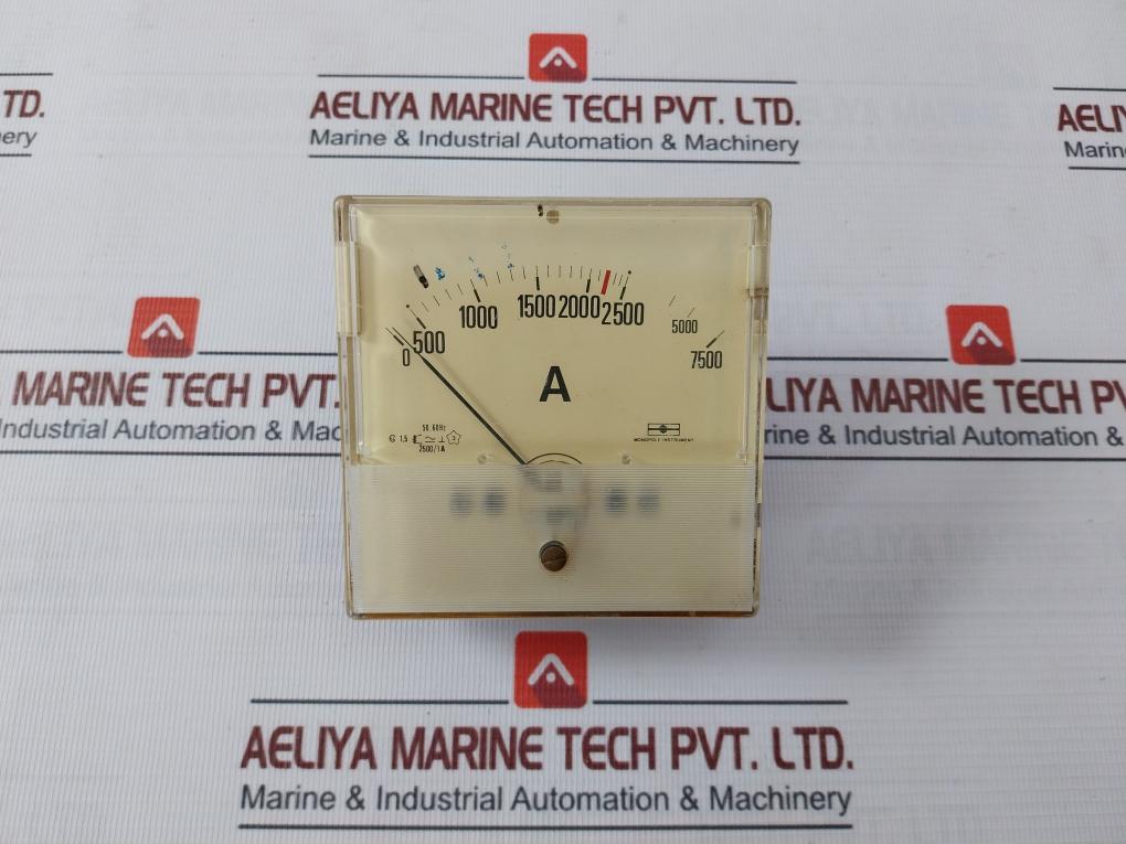 Monopole Instrument 0-2500/7500 A Ammeter 50.60 Hz 2500/1A