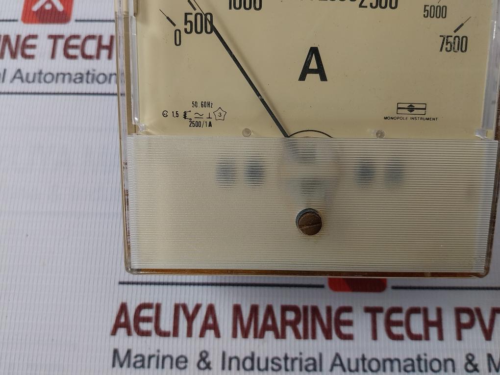 Monopole Instrument 0-2500/7500 A Ammeter 50.60 Hz 2500/1A